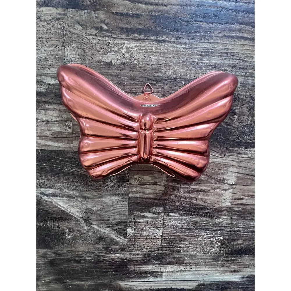 Vintage Mirro Butterfly Mold | Copper-Tone Aluminum Jell-O Pan | MCM Decor